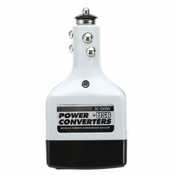 

DC 12V/24V to AC 220V Car Charge Power Converter Adapter Charger USB Inverter Car Styling Black Gray NEW