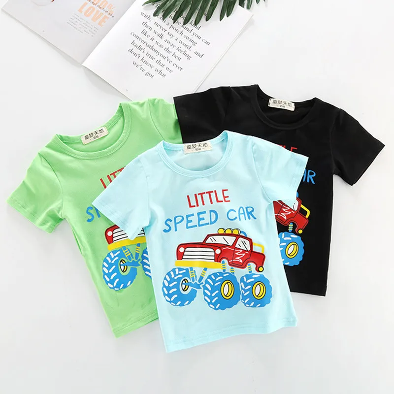 

Baby Boys T Shirt Cotton Tops Tees For Boy Cartoon Car Print Kids Outwear Children Clothes Tops 3-8 Year Boys Clothes