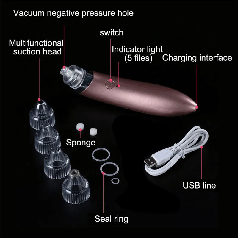 

Rosalind Blackhead Vacuum Electric Pore Cleaner Acne Blackhead Remover Pore Vacuum Extraction Suction Face Skin Care Tool