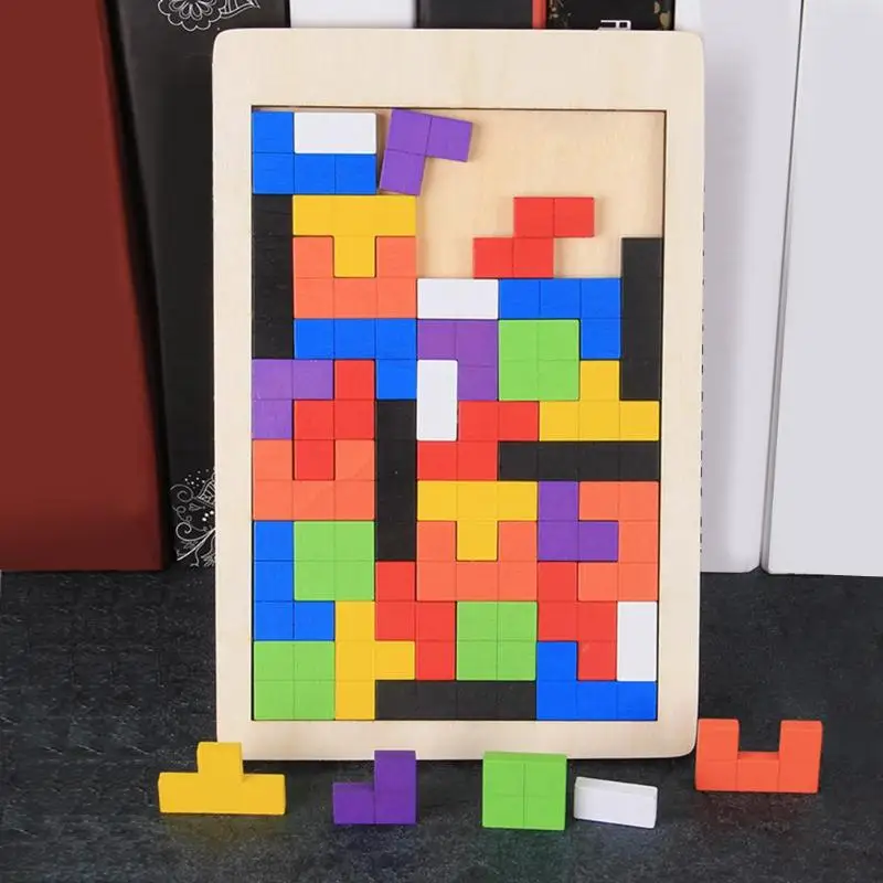 Дети 3D геометрическая форма DIY головоломки доска Деревянный тетрис соответствия