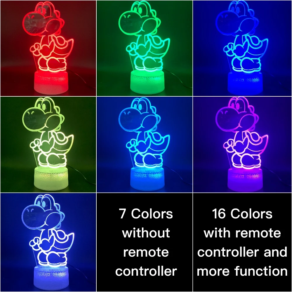 Светодиодный 3d-ночник лампа игра Марио Йоши Яйцо сенсорный сенсор изменение цвета украшение дома подарок для детей ребенок ночник для спальни