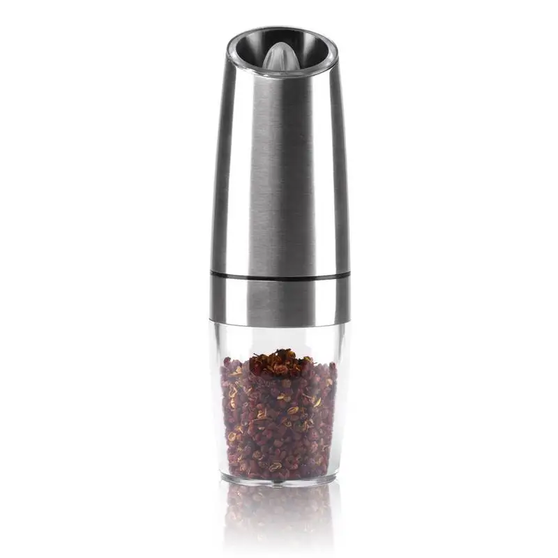 

MOYEAH Stainless Steel Electric Pepper Grinder With Blue LED Light Adjustable Coarseness Kitchen Tools Seasoning Accessories