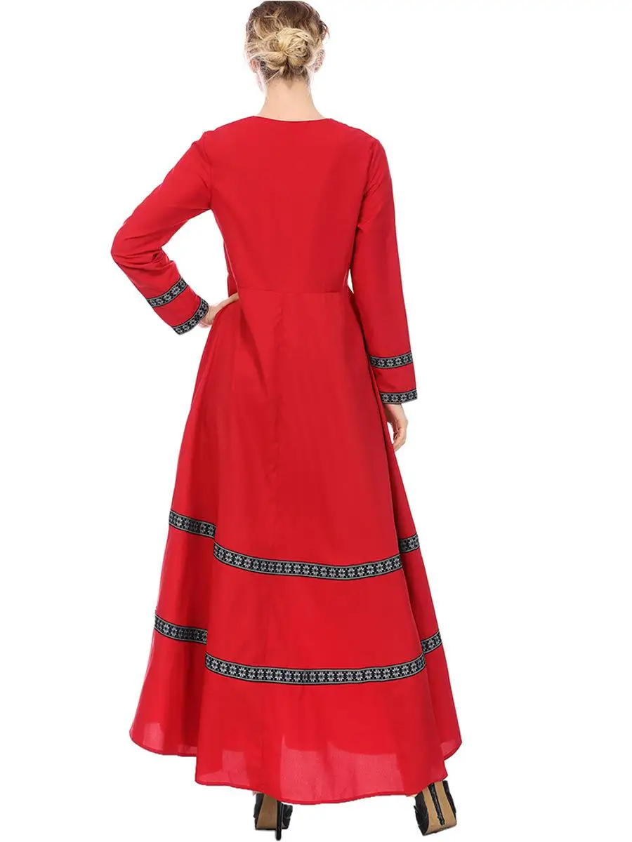 Мусульманское женское Макси платье abaya в этническом стиле пэчворк с цветочным