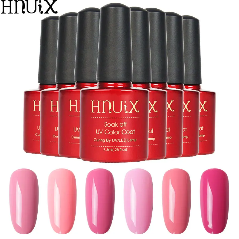 

HNUIX 1pc Magenta Pink Hot Pink Neon Rose red Color nail art Gel Nail Polish Go Gels Lacquer Enamel 7.3ml