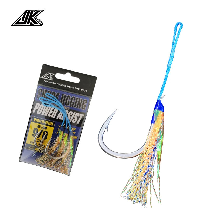 

10pack（30pcs）Deep Sea Fishing Hook 3/0~9/0 High carbon steel Boat Fishing Jig Hook With UV tail Blue PE line Assist Hooks