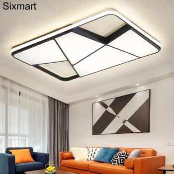 

Modern LED Chandelier Lighting Living Room Kitchen Fixture White Black Body Ceiling Chandeliers Lustre Bedroom Indoor Decoration