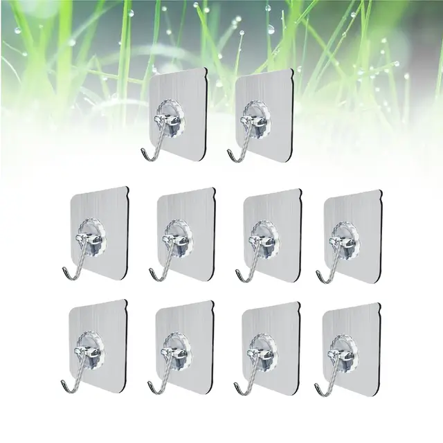 Us 2 33 48 Off 10pc Wall Hooks Reusable Adhesive Sticky Heavy Duty No Nail Transparent Utility Bath Ceiling Wall Towel Hooks Hangers In Robe Hooks
