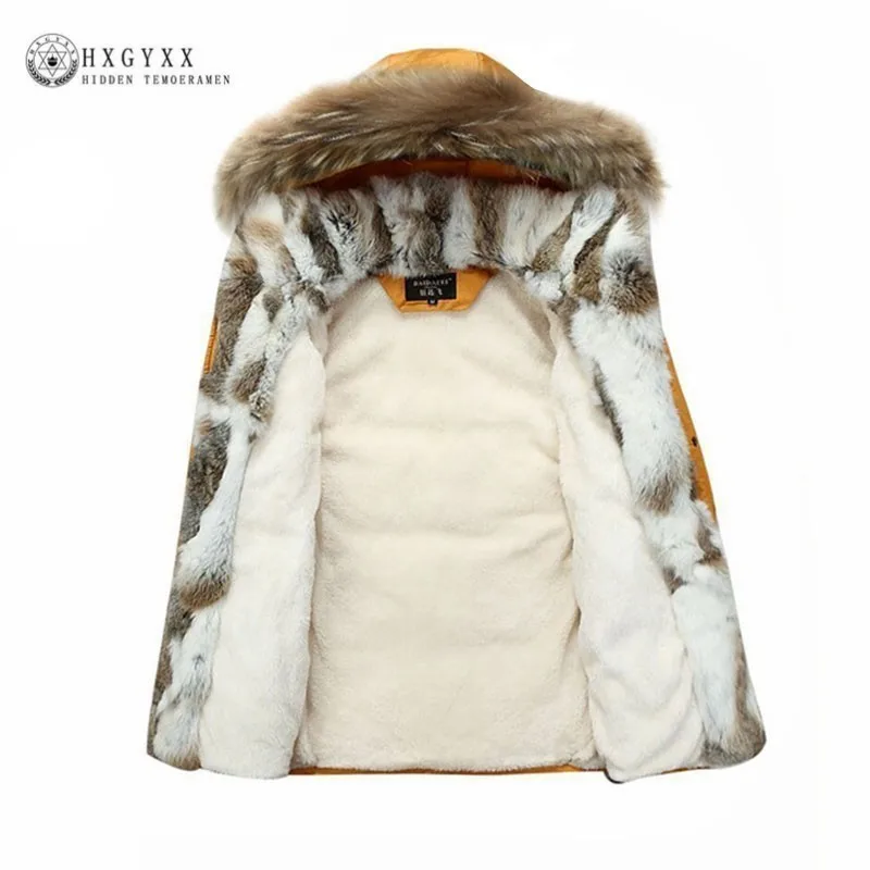 Raccoon Fur Warm White Duck Feather Coat Long Winter Jacket Women Down Parka Plus Size 2018 Rabbit Hair Hooded Outerwear Okd449