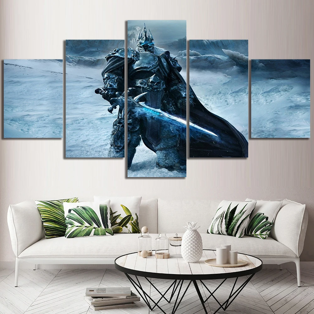  5 Piece Video Game WOW Warcraft DOTA 2 Painting Poster Decorative Mural Art Room Wall Decor Canvas 