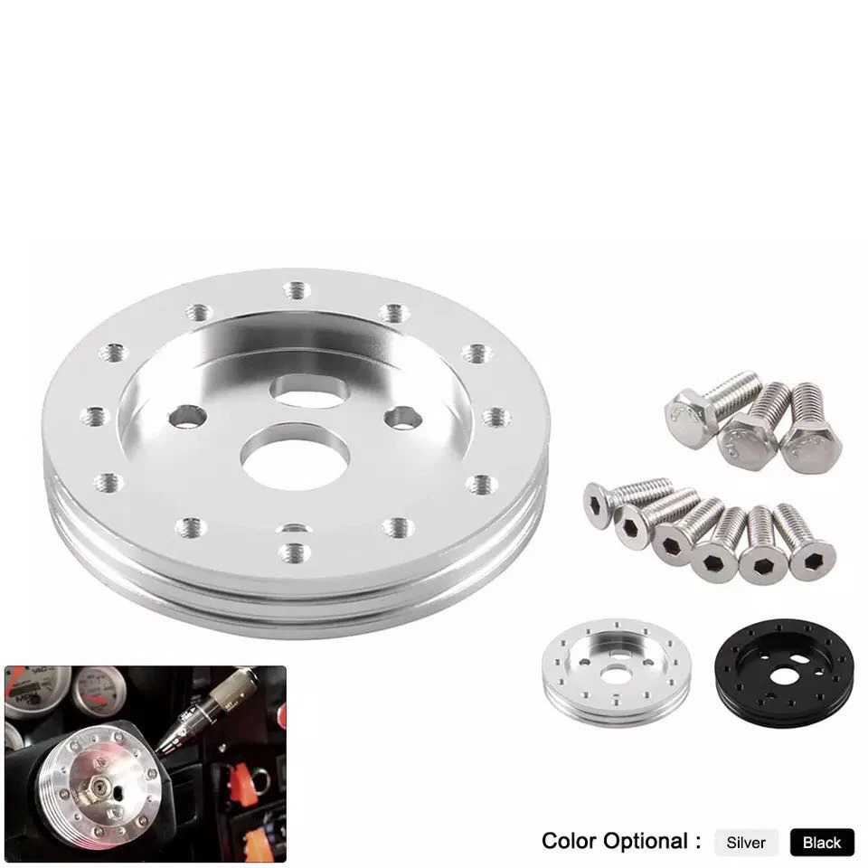 

0.5" Hub for 6 Hole Steering Wheel to fit Grant APC 3 Hole Adapter Boss Kit Black/sliver