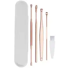 Набор из 5 предметов, набор из нержавеющей стали для ушей с двумя головками спирального типа, набор инструментов для ушей