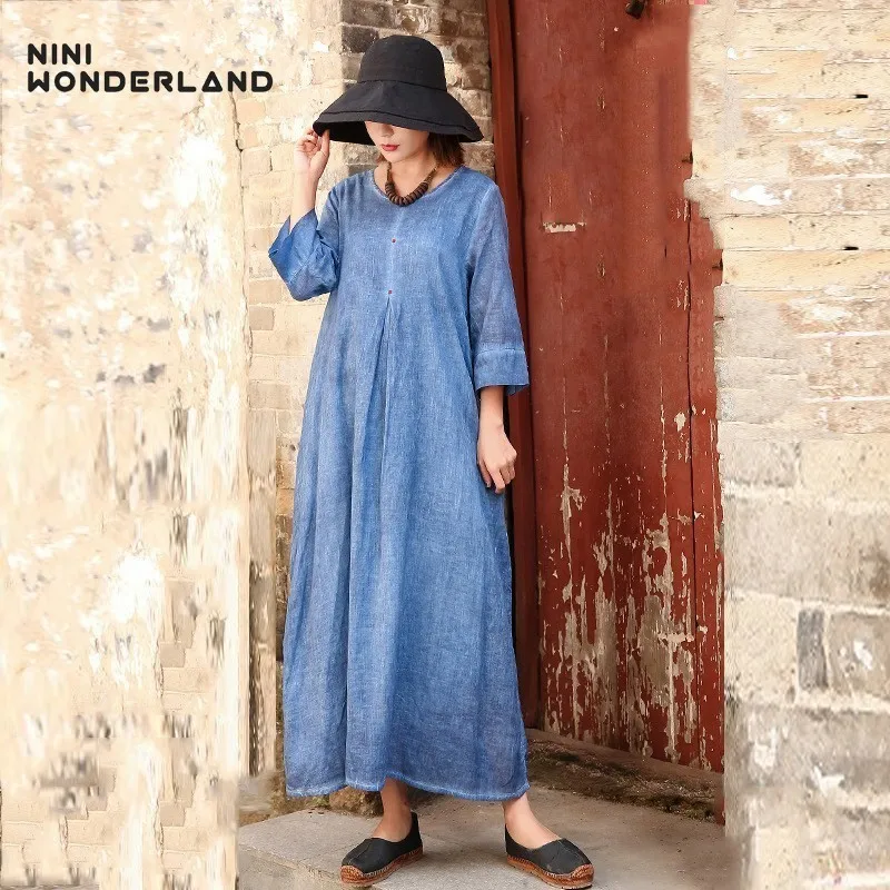 NINI WONDERLAND весеннее платье для женщин Do Old хлопковые повседневные платья женские