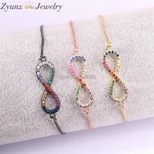 10 шт. ZYZ330-4184 одежда высшего качества фианит золотистого цвета браслет в цепи и ювелирные изделия для женщин