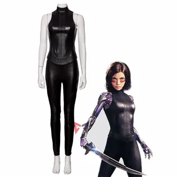 

New Alita Battle Angel Cosplay Costume Carnival Halloween leather shirt pants Fancy super hero anime clothing Custom Made