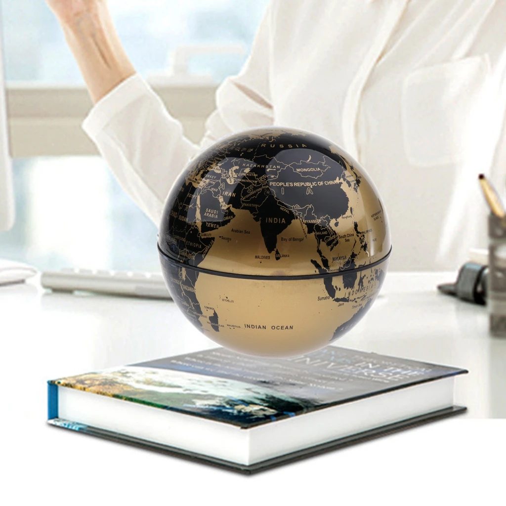 

Magnet Book Base 360 Degree Revolving & Levitating Globe Geographic World Map Home Decor American Plug