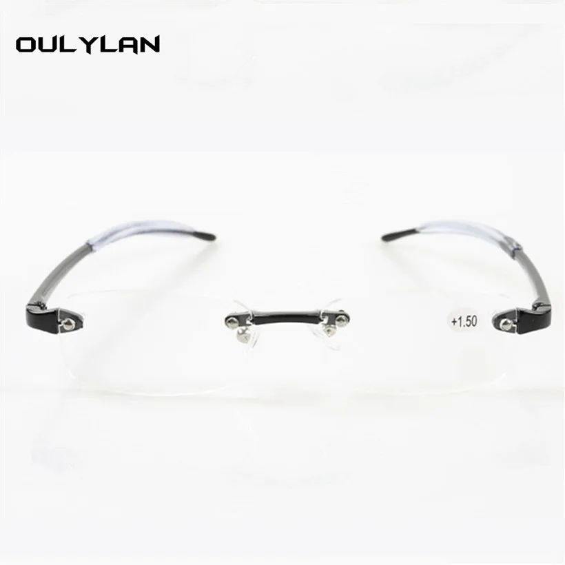 Очки для чтения Oulylan TR90 без оправы мужчин и женщин очки дальнозоркости с