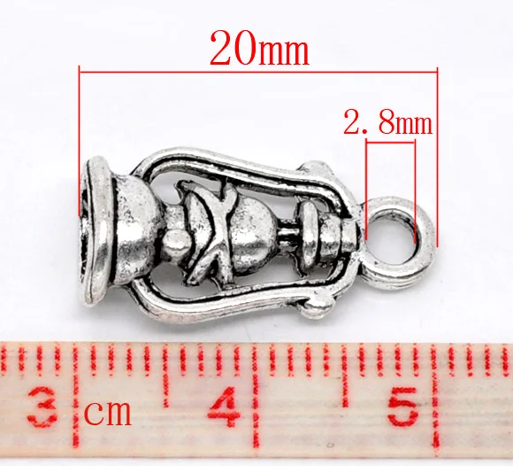 30 серебряных тонов фонарь Подвески 20x10 мм (B12174)|pendant dragonfly|pendant angelpendant candle |
