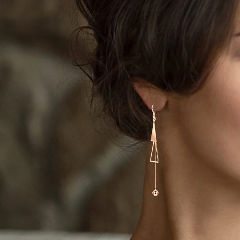 

Womens Earrings Trendy Jewelry Geometric Earrings Vintage Creative Party long tassel Earings Rose Gold Fashion Elegant New D30