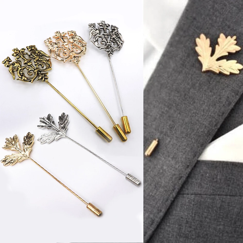 

Fashion Brooches Retro Wedding Men's Brooch Jewelry Accessories Vintage Shape Suits Pin Jewelry Scepter Leaf Brooches For Blazer