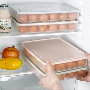 

24 Eggs Holder Portable Kitchen Food Container Egg Storage Box Organizer Refrigerator Fresh Container Case Bins Random Color 3