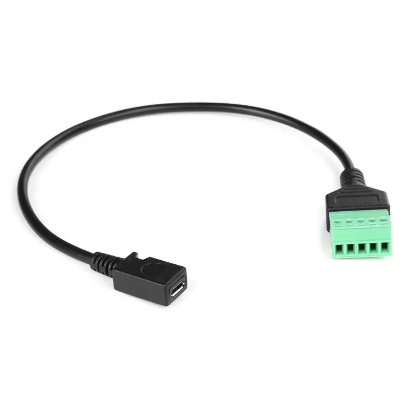 Micro USB Женский до 5 Pin винтовой клеммный разъем с 30 см экранированный кабель|Кабели|
