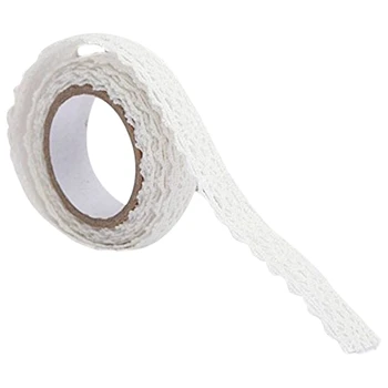 

Ribbon Lace Wedding Christmas Border Gift approx 18mm x 1.7m White