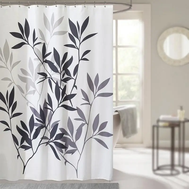 Занавеска для душа s для ванной комнаты водостойкая полиэфирная ткань банная занавеска банановые листья печать