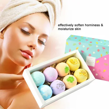 

8pcs Bath Salts Bombs Body Cleaner Multi-color Spa Essential Oils Bomb Kit Moisturizing Dry Skin Deep Relaxation Birthday Gift