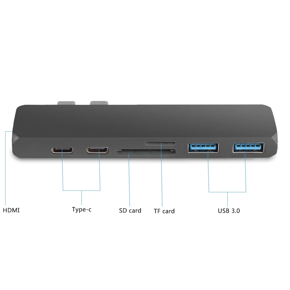 USB Type C концентратор для 4K HDMI адаптер Thunderbolt 3 двойной 1 TF SD PD кардридер нового MacBook Pro
