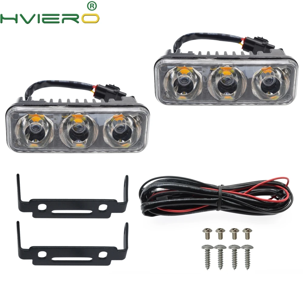 

2X Auto light High Power LED Light Source Waterproof DC 12V Daytime Running Light Auto Lamp White 6000K Turn signal Bulb