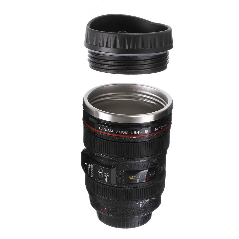 

Lemonbest 1pc Camera Lens Thermos for Canon EF 24-105mm Coffee Mug Cup Stainless w Drinking Lid