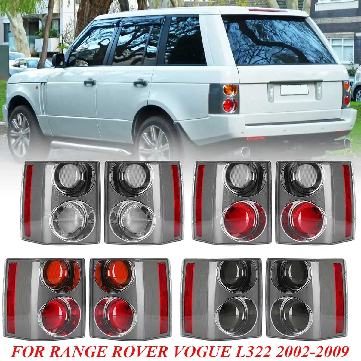 

FOR RANGE ROVER VOGUE L322 2002 2003 2004 2005 2006 2007 2008 2009 1 Pair Tail Rear Light Lamp Brake Stop Light Clear Lens
