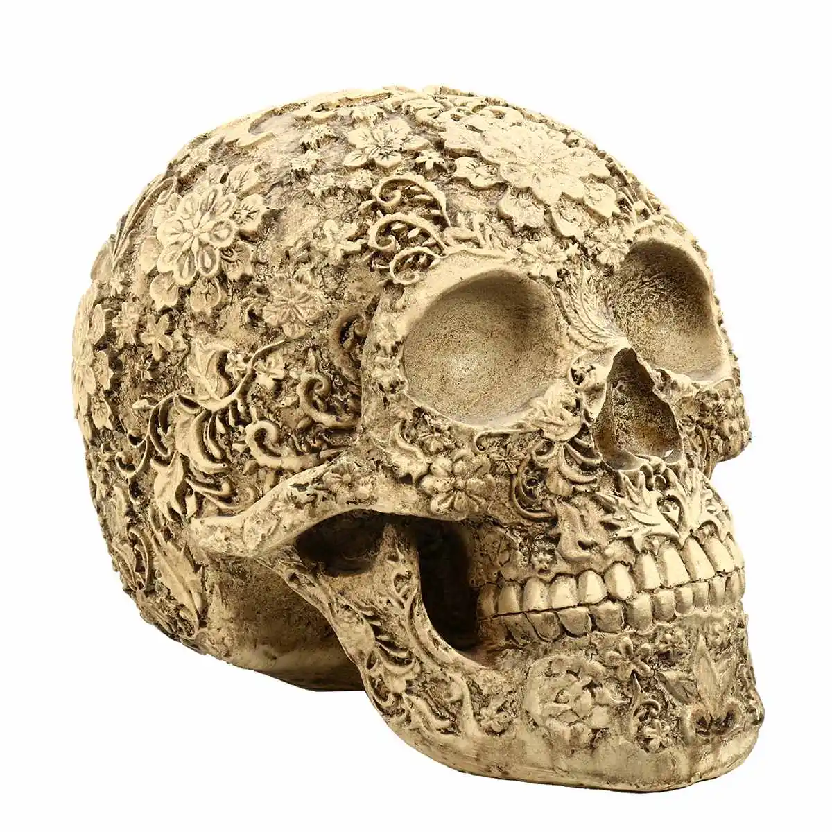 

Medical Human Skull Model Resin Craft Plum Blossoms Sculptures Statues Creative/ Art Carving Statue School Educational Teaching