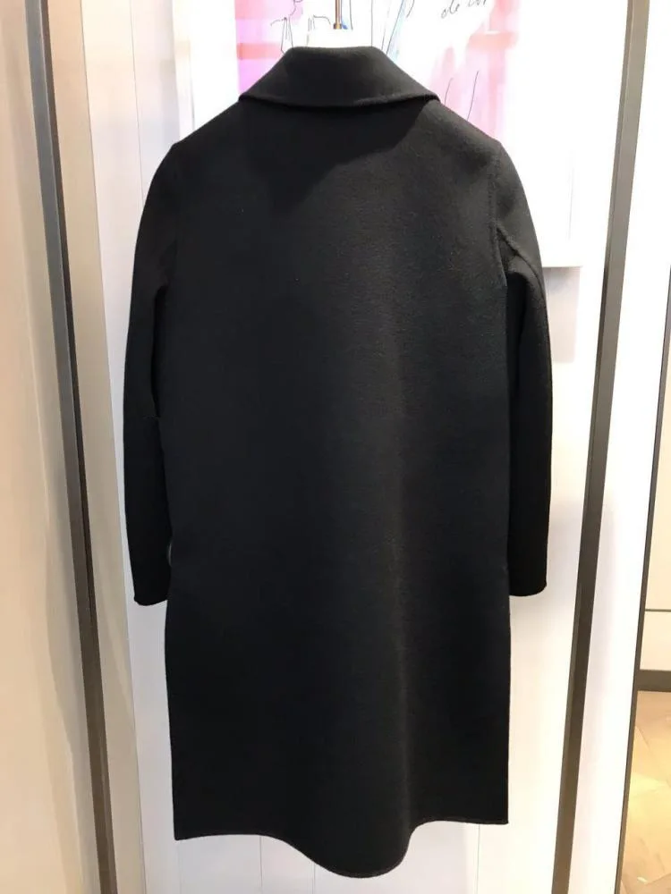 Patchwork Retour Automne Femmes Double Wb94301 Laine Vêtements Manteau De D'hiver Black À Lâche Et Pardessus Pu Boutonnage Mode 2018 Nouveau S5wxYqT5
