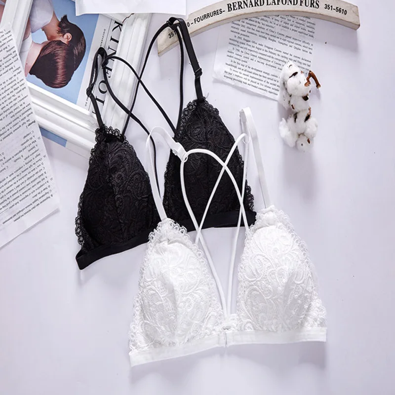 

Cross beauty front buckle breast wrapped 2018 new lace tube top chest pad ladies underwear