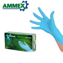 AMMEX 100 шт одноразовый Нитриловый резиновый перчаточный порошок бесплатно Многофункциональный сильный эластичный перчатки для домашнего питания медицинский стоматологический