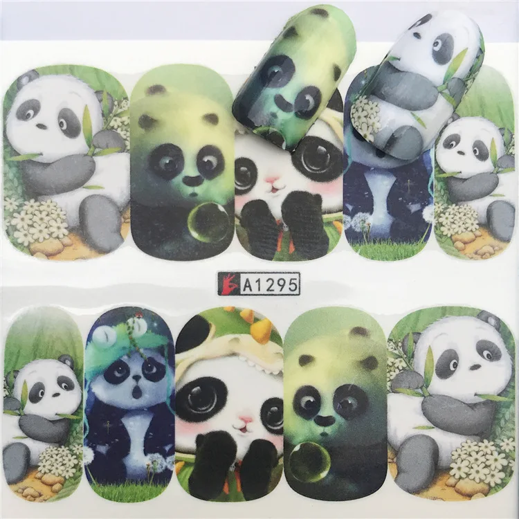 

Nail sticker art decoration slider Chinese Panda adhesive Water decals manicure lacquer accessoires polish foil tools