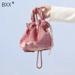 [BXX] 2019 привлекательные летние женские новый розовый цвет сращены один ремень Обложка Кнопка бархат портативный сумки универсальные LI678