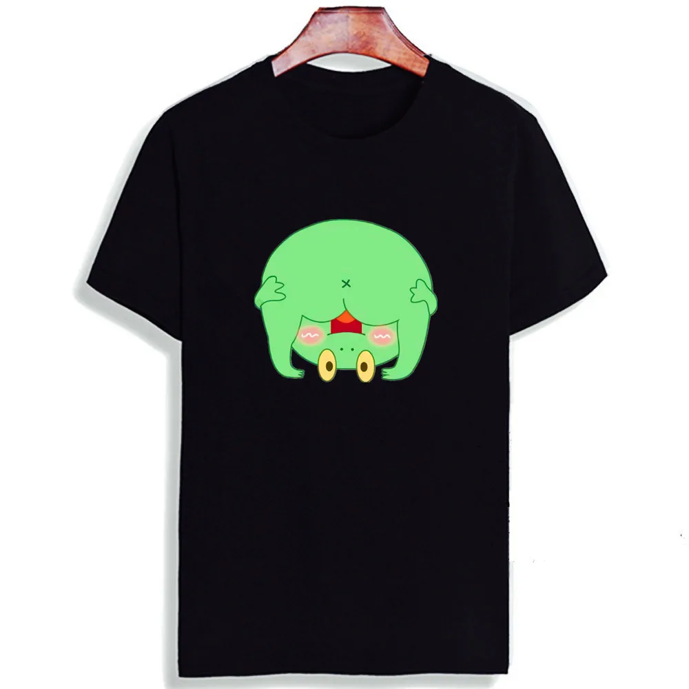 Günstig Ästhetische Paar Kleidung Lustige T shirt Schöne Schwein und Frosch Cartoon Kunst Baumwolle O Neck T Shirt Plus Größe Kurzarm marke Weibliche