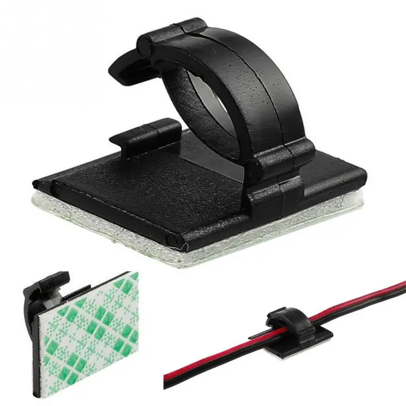 

30Pcs Car Wire Tie Clip Fixer Cable Winder Black White Color Clamp Cord Cable Line Holder Self Adhesive Winder #2