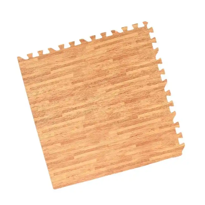 9pcs Set Eva Puzzle Foam Mats Faux Wood Ground Mat Protective Flooring Mats Foam Cushion Carpet Light Wood