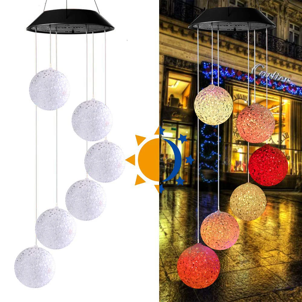 

Solar Wind Chime Solar Light Solar Wind Chime Particle Ball LED Light Solar Garden Lights Party Festival Garden Decoration