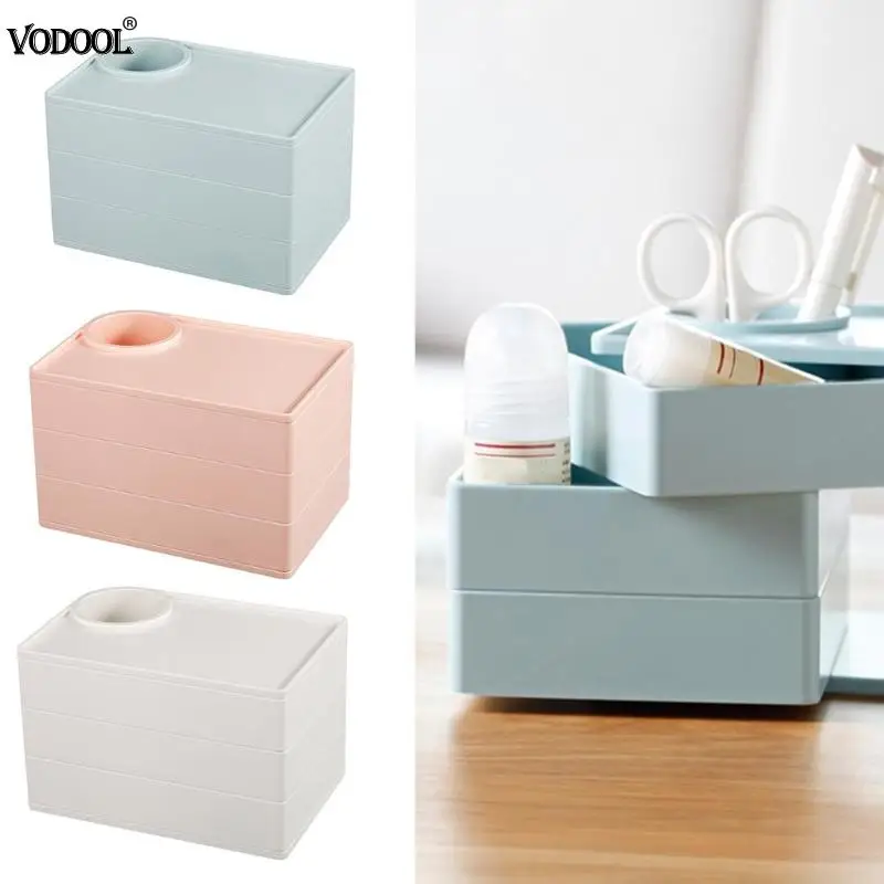 

Multi-Layer Rotatable Desktop Jewelry Storage Box Holder Makeup Organizer Case Storage Box Stationery Holder
