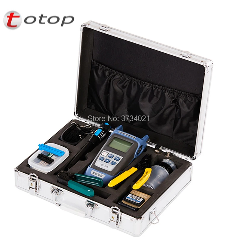 

20pcs/set Fiber Optic FTTH Tool Kit with FC-6S Fiber Cleaver, Optical Power Meter 5km, Visual Fault Locator,Wire stripper etc