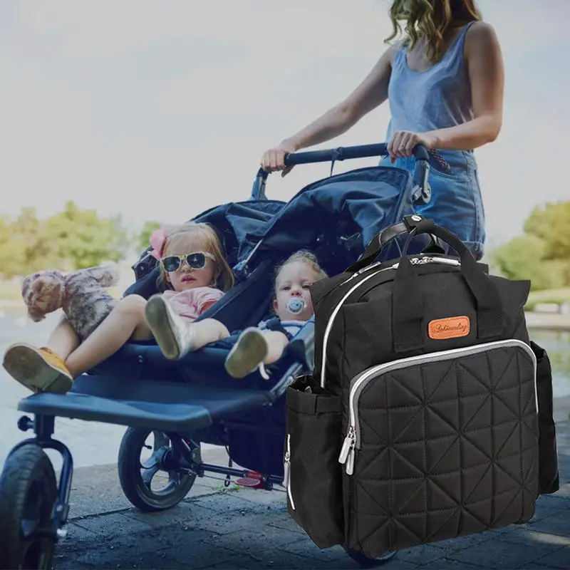 

Diaper Bag Large Capacity Nappy Bags Insulated Pockets Waterproof Travel Backpack With Baby Stroller Straps