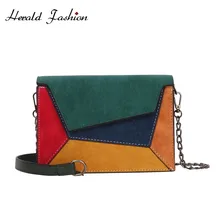 Herald модная женская сумка на цепочке, качественная кожаная женская Лоскутная сумка на плечо, маленькая повседневная женская сумка через плечо с клапаном