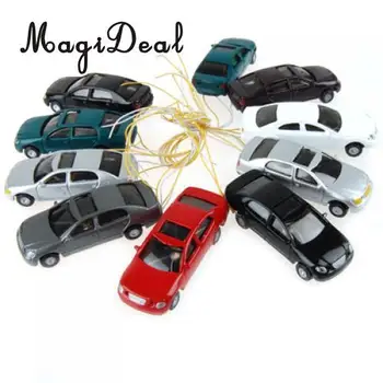

MagiDeal 10Pcs/Lot 1/100 Scale Flaring Light Painted Model Cars with Wires for Street Railway Railroad Buildings Layout Boys Toy