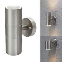 Горячий светильник для крыльца из нержавеющей стали, настенный светильник GU10 IP54, Двойной наружный настенный светильник 16*6 см