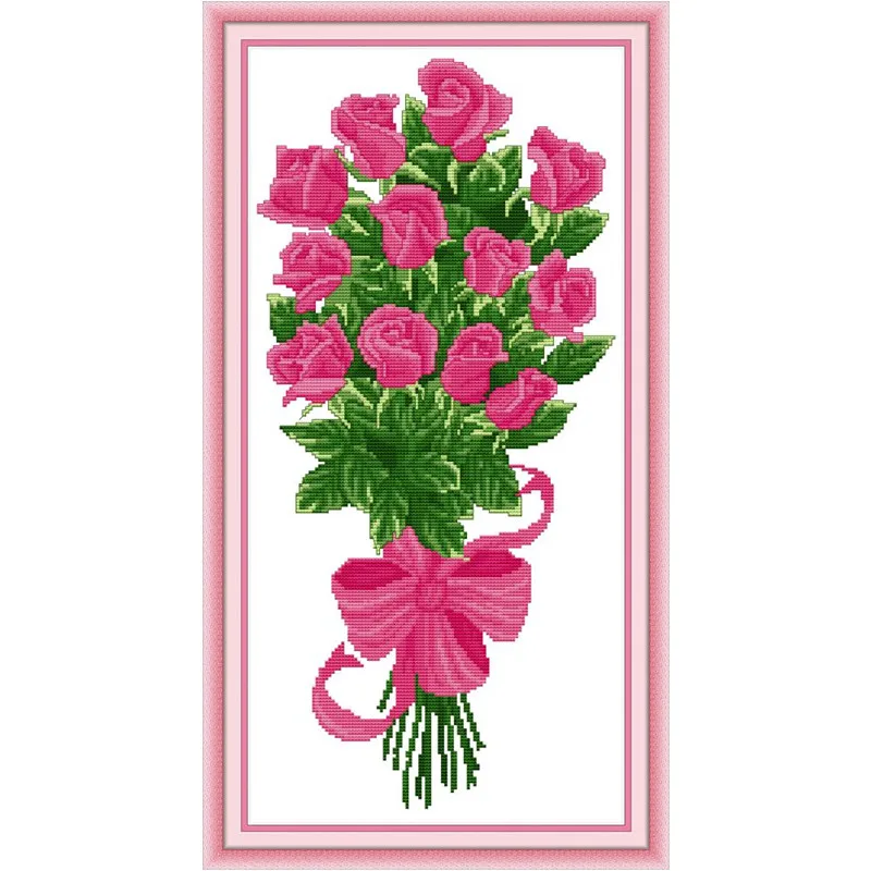 Cross Stitch Kits Embroidery Needlework Chinese Cross Stitch Flower DIY Gift Printed Cross Stitch Decor Home Decor