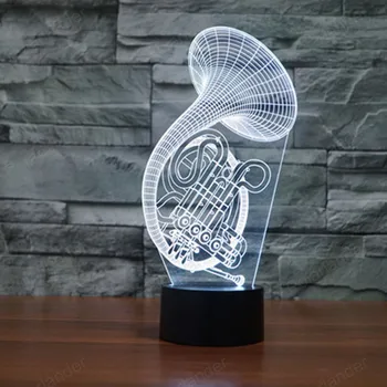 

Gift atmosphere lamp colorful light 3d lights touch LED visual light New foreign saxophone lamp Music Fan Acrylic Table Lamp